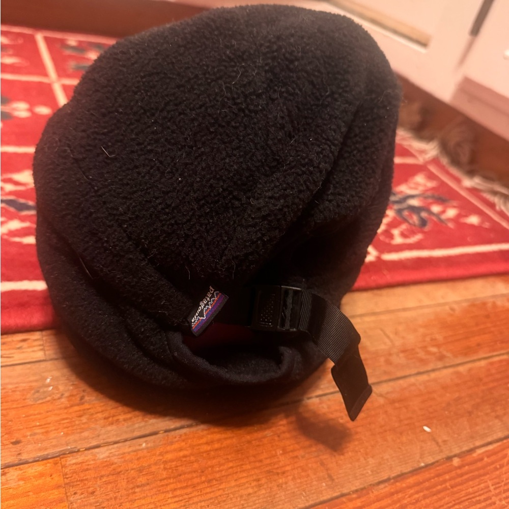 Vintage Patagonia Duckbill Fleece Hat Cap Ear Flaps Black Medium USA - Picture 4 of 5